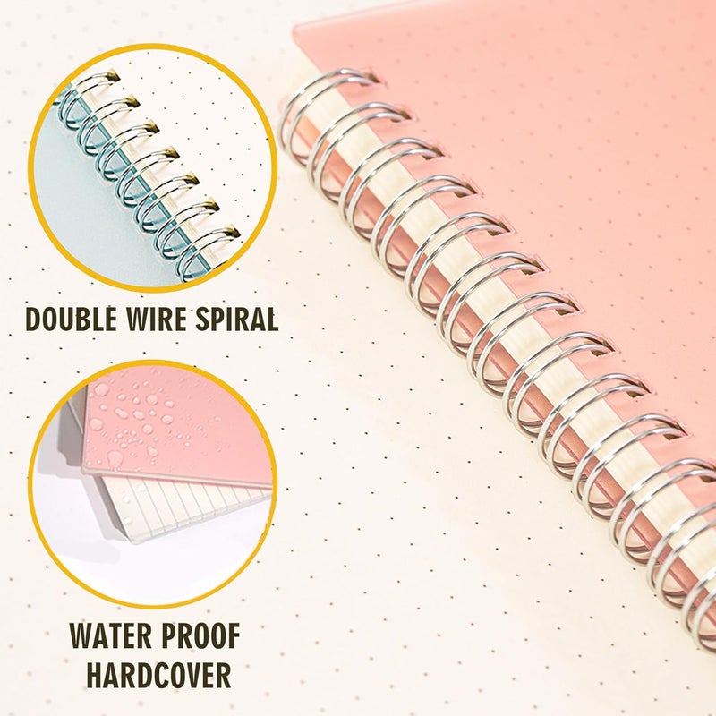 OWSC 3 Pack Dot Notebook, 8.5 x 11 Inches Spiral Notebooks for Work, School and Journal with 110 GSM Journal Dotted Paper, Large Notebook with 80 Sheets/160 Pages, Hardcover Dot Journal Notebook - Image 5